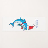 Cute dolphin with Santa hat cartoon Yogamatte (Vorderseite (Horizontal))