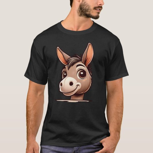 Cute Donkey Face Funny Funny Animal Lover T-Shirt (Vorderseite)