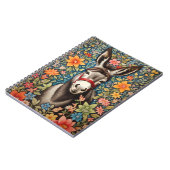 Cute Donkey On Colorful Floral Background Notizblock (Linke Seite)