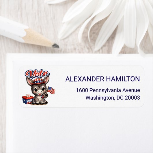 Cute Donkey Patriot Return Address (Insitu)