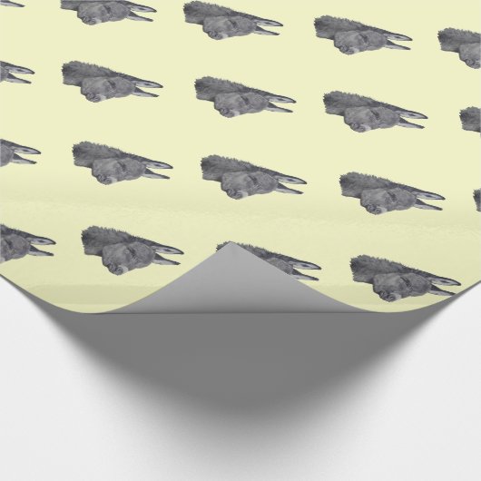 Cute donkey pencil, einfarbiges Drawing Geschenkpapier (Ecke)