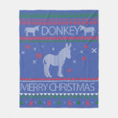 Cute Donkey Ugly Sweater Christmas Holiday Winter Fleecedecke (Vorderseite)