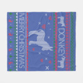 Cute Donkey Ugly Sweater Christmas Holiday Winter Fleecedecke (Vorderseite (Horizontal))