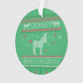 Cute Donkey Ugly Sweater Christmas Holiday Winter Ornament (Vorderseite)