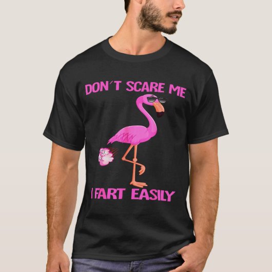 Cute Don't E Me I Fart Easy Fart Joke Flamingo Wom T-Shirt (Vorderseite)