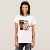 Cute Donut and Coffee Couple Valentine Design T-Shirt (Vorne ganz)