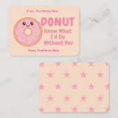 Cute Donut Classroom Valentine Card Mitteilungskarte (Vorne/Hinten)