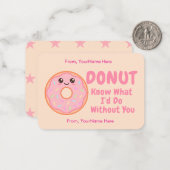 Cute Donut Classroom Valentine Card Mitteilungskarte (Vorderseite/Rückseite Beispiel)