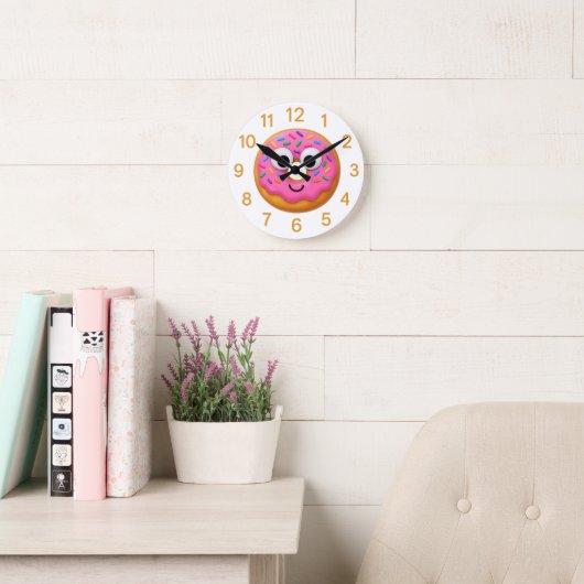 Cute Donut Kids Clock – Googly Eyes Fun Runde Wanduhr (Lesesaal)