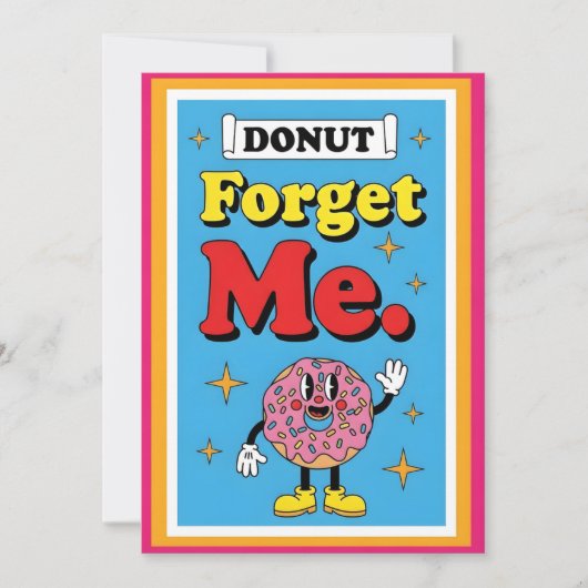 Cute Donut Pun Donut Forget Me Fun Sprinkle Dankeskarte (Vorderseite)