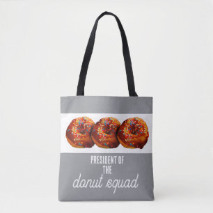 Cute Donut Squad Donuts mit Streuseln auf Grau Tasche