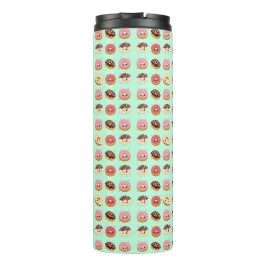Cute Donuts Pattern – Adorable Sweet Treat Design Thermosbecher (Rückseite)