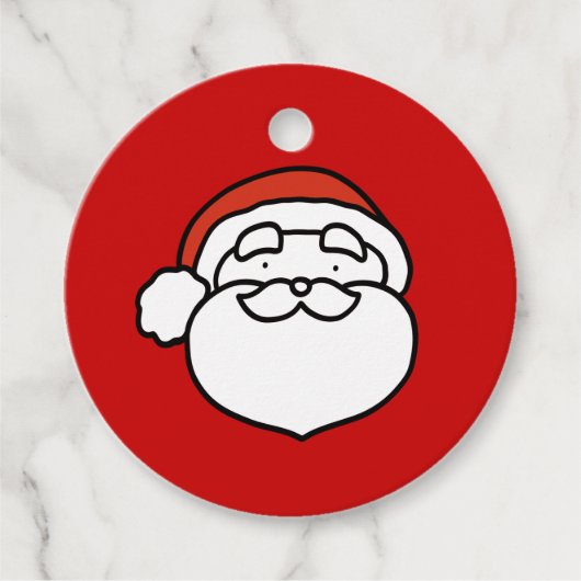 Cute Doodle Art Christmas Santa on Red Geschenkanhänger (Vorderseite)