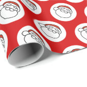 Cute Doodle Art Christmas Santa on Red Geschenkpapier (Rolleneckpunkt)