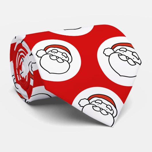 Cute Doodle Art Christmas Santa on Red Krawatte (Gerollt)