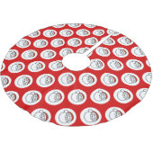 Cute Doodle Art Christmas Santa on Red Polyester Weihnachtsbaumdecke (Schrägansicht)