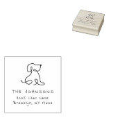 Cute Doodle Dog Custom Handwritten Return Address Gummistempel (Stempel)