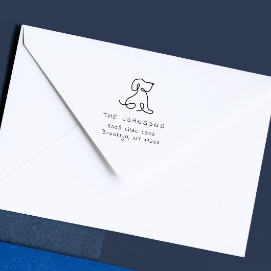 Cute Doodle Dog Custom Handwritten Return Address Gummistempel