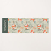Cute Doodle Fox Forest Woodland Pattern Yogamatte (Vorderseite (Horizontal))