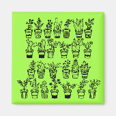 Cute Doodle Plants in Pots  Magnet (Vorne)