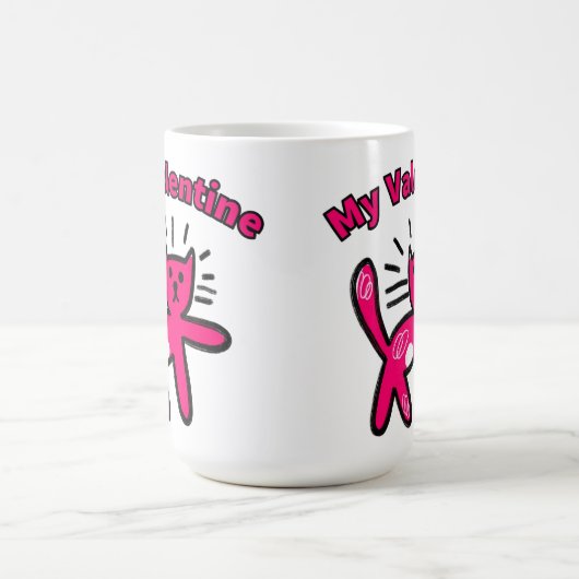 Cute doodle valentine cat kaffeetasse (Mittel)