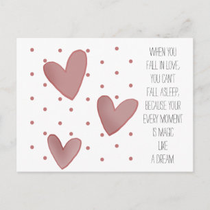 Cute Dots and Hearts Pattern Valentine's Postcard Feiertagspostkarte
