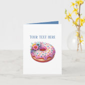 Cute Doughnut Bakery shop customizable Karte (Gelbe Blume)