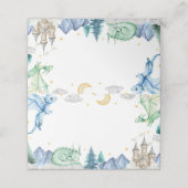 Cute Dragon Boy Birthday Food Tent Platzkarte (Außenseite Aufgefaltet)