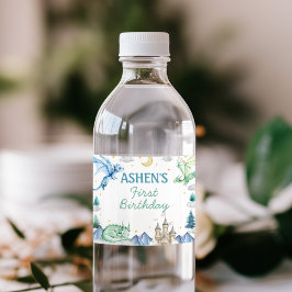 Cute Dragon Boy Birthday Water Bottle Label Wasserflaschenetikett