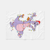 Cute Dragon Christmas Lights Santa Hat Animal Men Fleecedecke (Vorderseite (Horizontal))