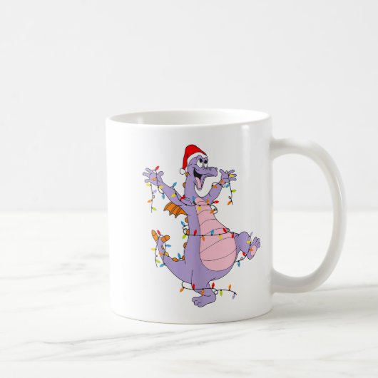 Cute Dragon Christmas Lights Santa Hat Animal Men  Kaffeetasse (Rechts)
