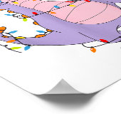 Cute Dragon Christmas Lights Santa Hat Animal Men Poster (Ecke)