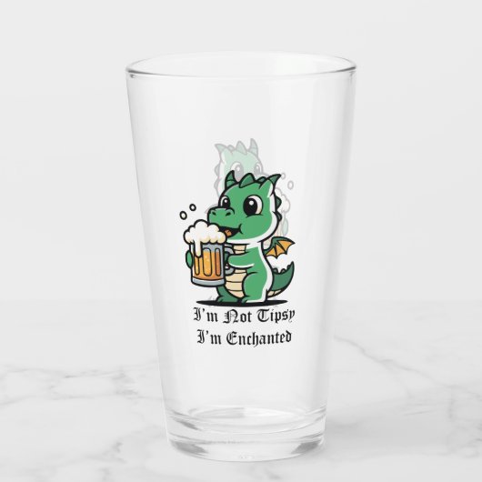 Cute Dragon Drinking Beer Glas (Rückseite)