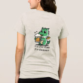 Cute Dragon Drinking Beer Tri-Blend Shirt (Rückseite)