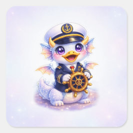 Cute Dragon Duck Captain Sticker