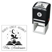 Cute Dragon Library Floral Grow your Mind Teacher Permastempel (Beispiel)