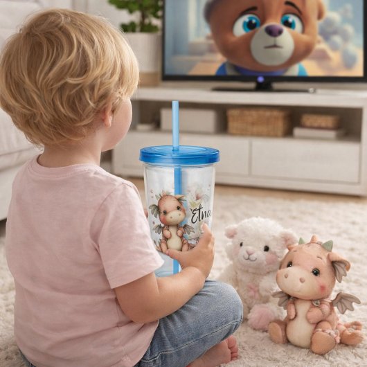 Cute Dragon with Forest Accents Acryltrinkbecher