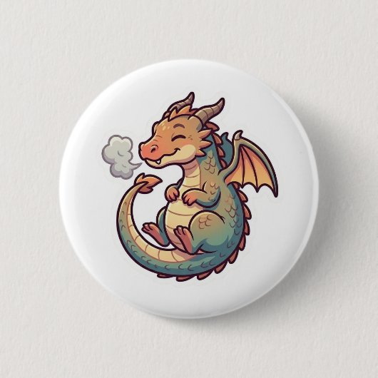 Cute Dragon Zodiac Button (Vorderseite)