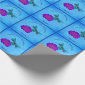 Cute Dragonfly On Flower Personalized Birthday Geschenkpapier (Ecke)