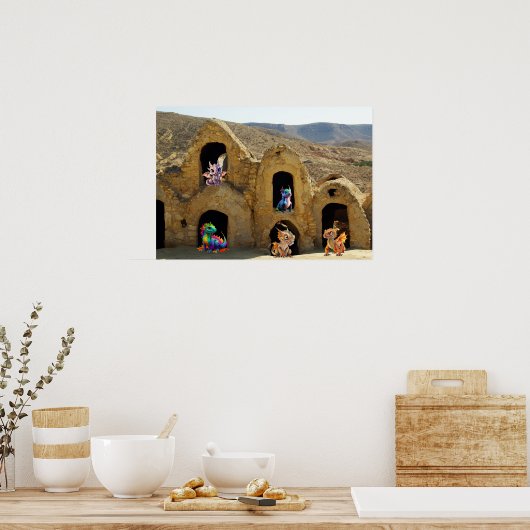 Cute dragons at home poster (Küche)