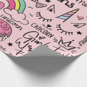 Cute drawings on pink seamless repeating pattern t geschenkpapier (Ecke)