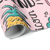 Cute drawings on pink seamless repeating pattern t geschenkpapier (Rolleneckpunkt)