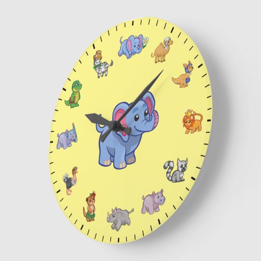Cute Dressed Animals Themed Große Wanduhr (Winkel)