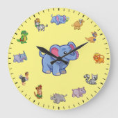 Cute Dressed Animals Themed Große Wanduhr (Vorderseite)