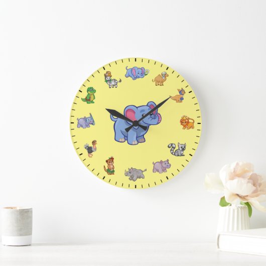 Cute Dressed Animals Themed Große Wanduhr (Zuhause)