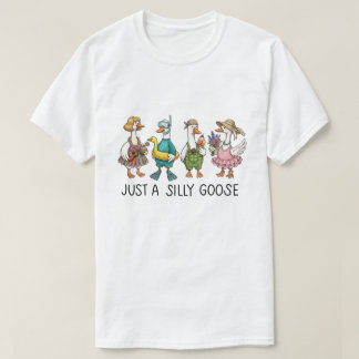 Cute Dressed Up | Funny Goose Squad Illustration T-Shirt