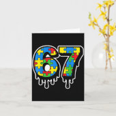 Cute Drip Autism Number Six Seven 67 Karte (Gelbe Blume)