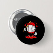 Cute Dripng Baseball Lover Valentines Day Boys Kid Button (Vorne & Hinten)