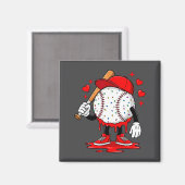 Cute Dripng Baseball Lover Valentines Day Boys Kid Magnet (Vorderseite/Rückseite)