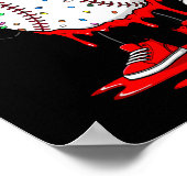 Cute Dripng Baseball Lover Valentines Day Boys Kid Poster (Ecke)